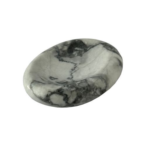 Polished howlite worry stone for overactive minds and insomnia